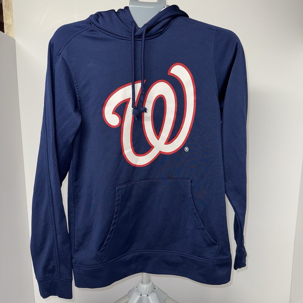 Washington Nationals MLB Hoodie Adult Small Navy Blue Pullover Logo